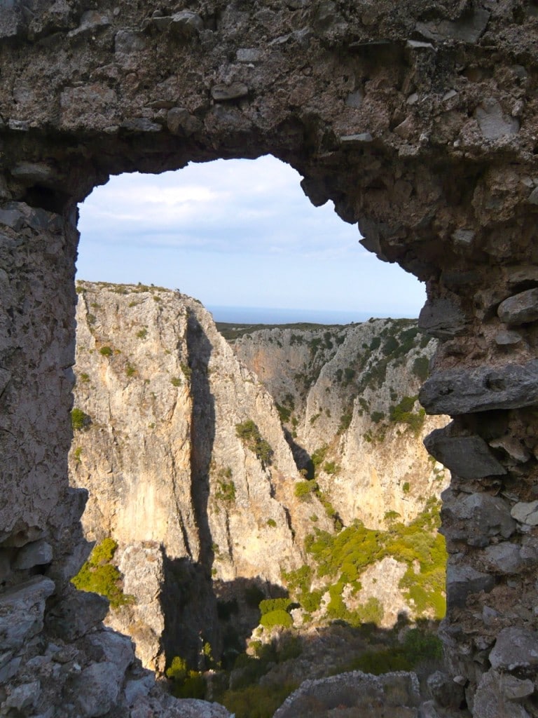 Cliffs through cave